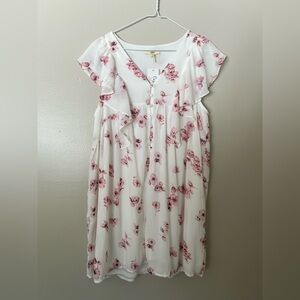 Entro White and Pink Floral Dress